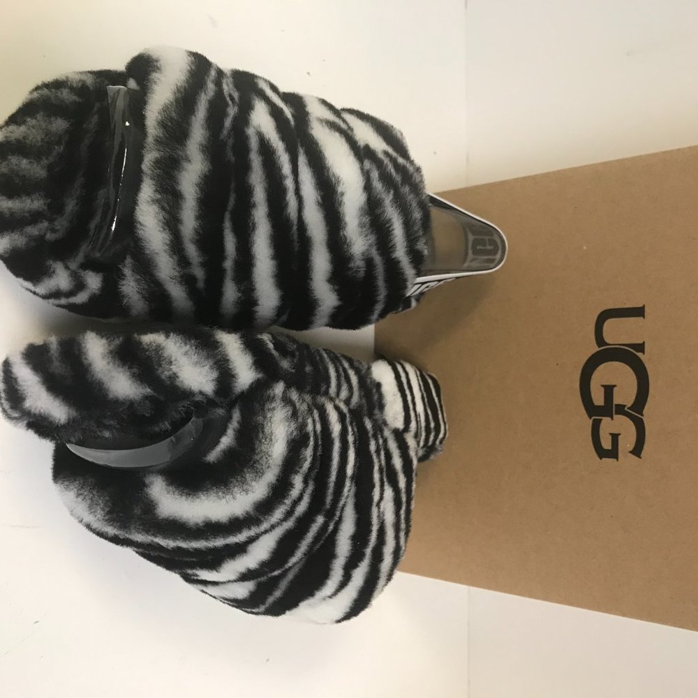 UGG Fluff Yeah Slide Zebra Slipper - Picture 3 of 6